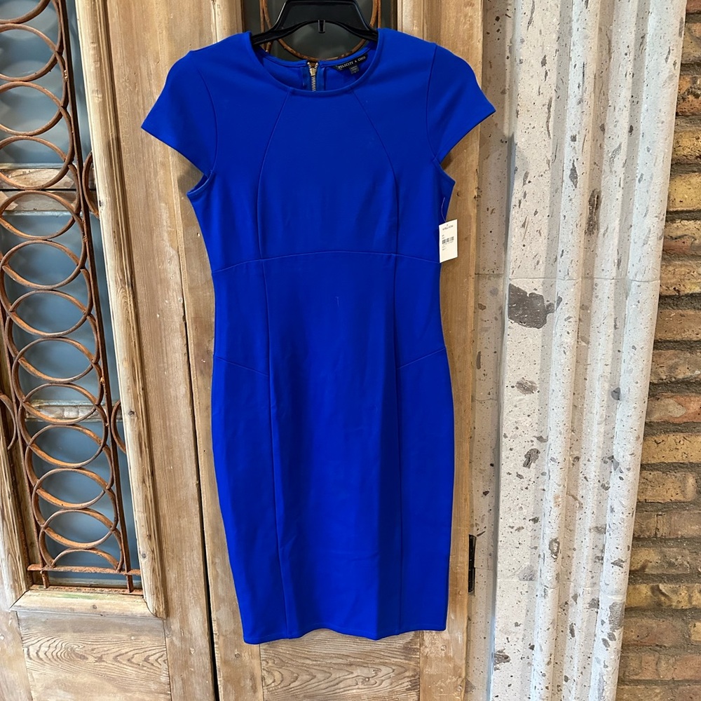 Cobalt blue size large, formfitting, back zipper dress